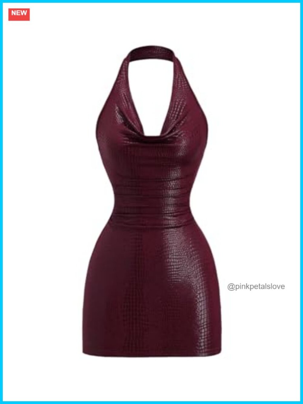 Faux Leather Halter Mini Dress Sleeveless Club & Night Out Bodycon